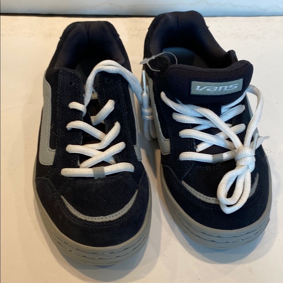 NWT & Vintage Vans Deep Navy Suede Platform Sneakers - Picture 1 of 7